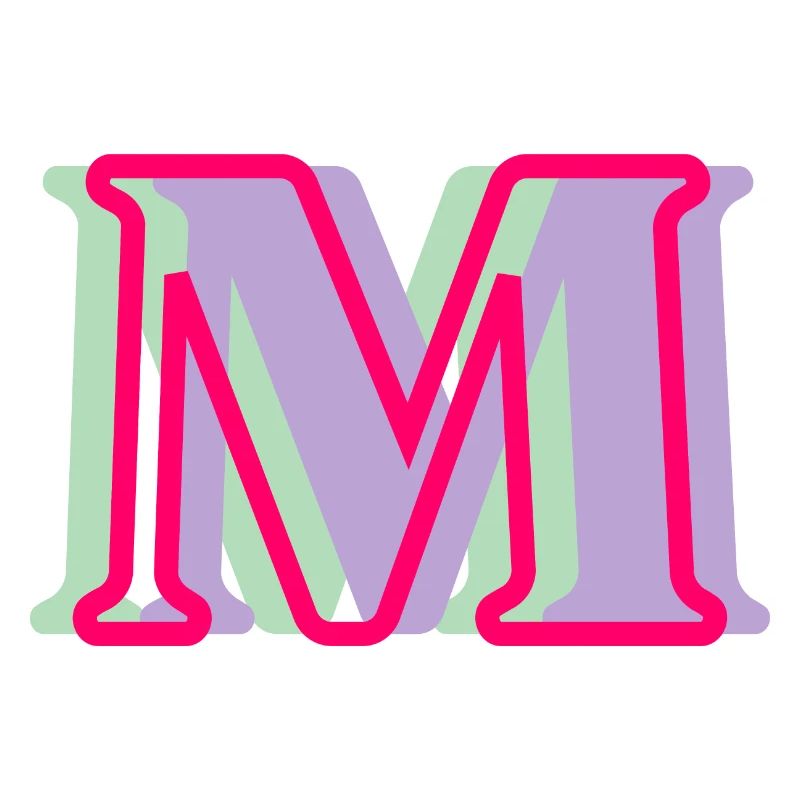 Lettre m multicolore