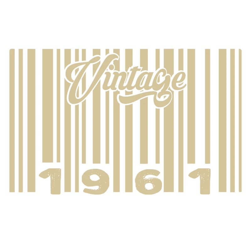 Vintage 1961 Barcode 1961: Year 2025.