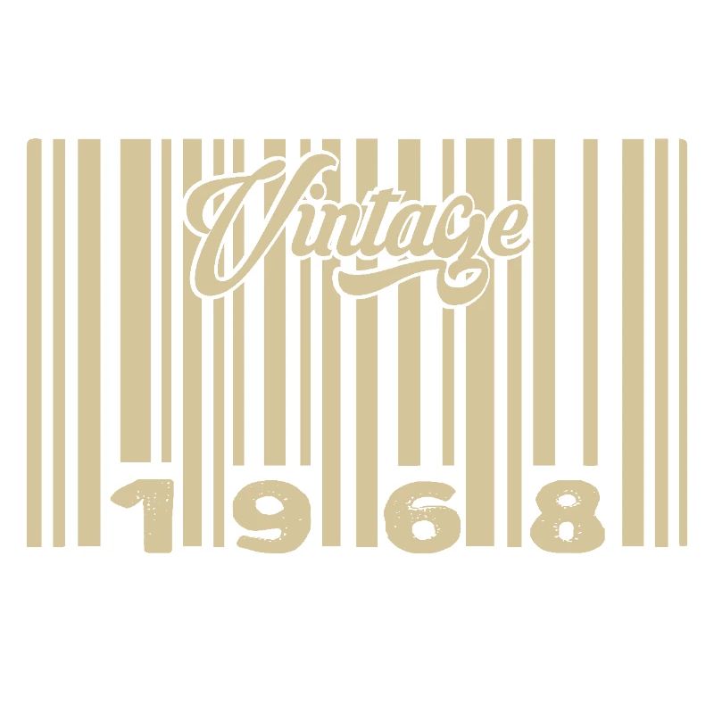 vintage 1968 Code barre 1968: Année 2025.