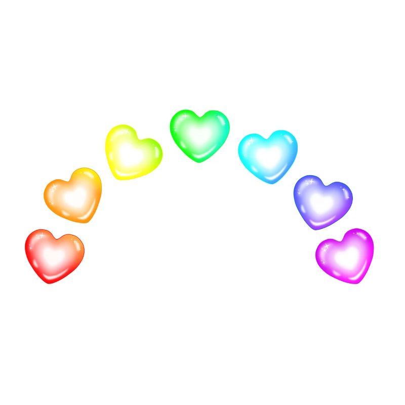 Colorful Hearts Soap Bubbles Rainbow Gradient