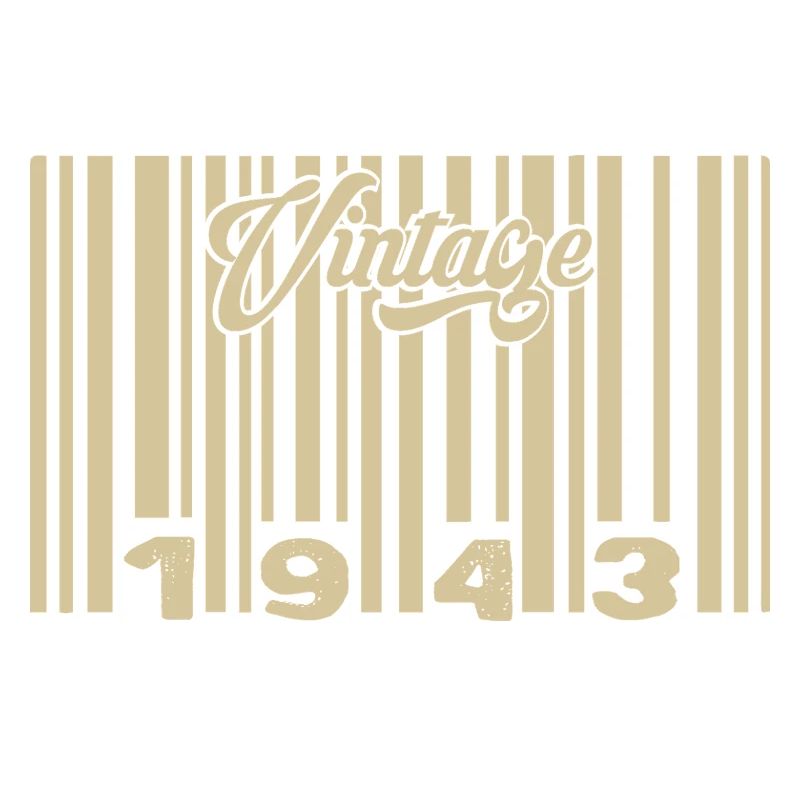 Vintage 1943 Barcode 1943: Year 2025.