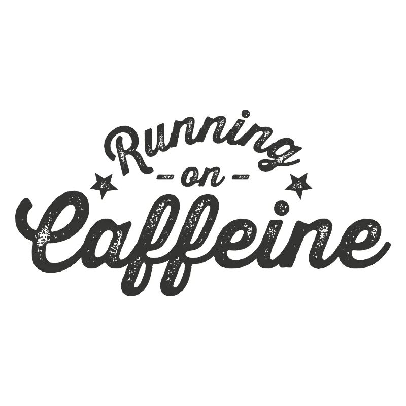Running on Caffeine lettering