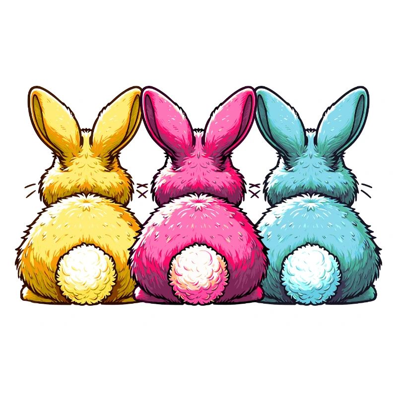 LAPINS DE PÂQUES COLORÉS Joyeuses Pâques