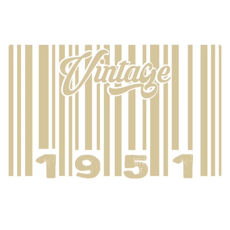Vintage 1951 Barcode 1951: Year 2025.