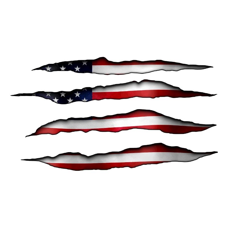 USA flag torn open
