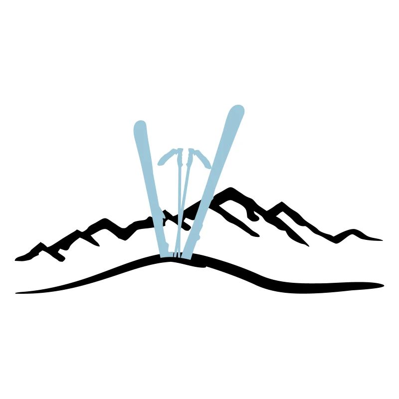 Skis and Mountains, skiing