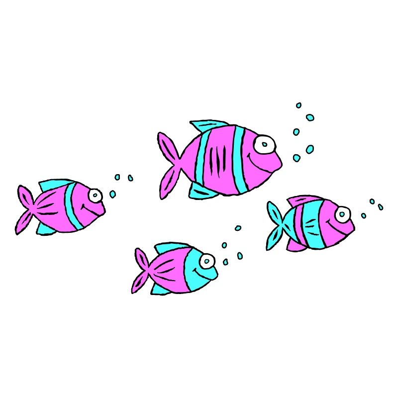 Fische Buntbarsche Wasser Meer Graffiti Zeichnung