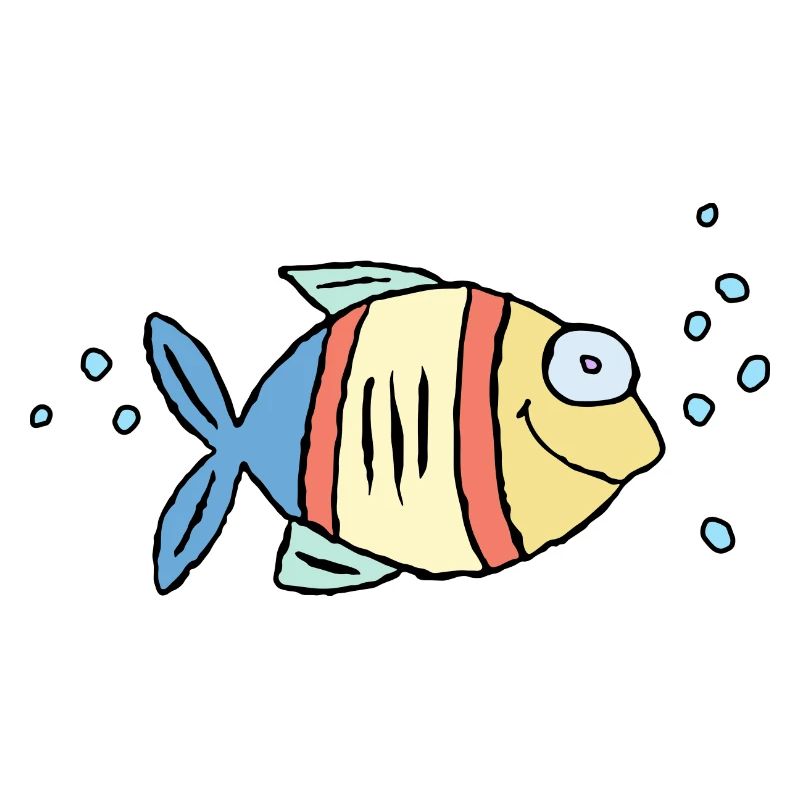 Poisson Cichlide Eau Mer Graffiti Dessin