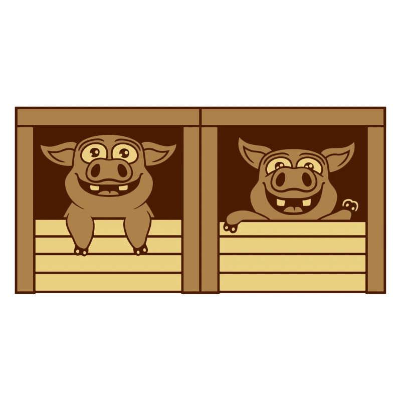 2 Comic Stall Schweine