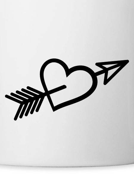In love arrow through heart