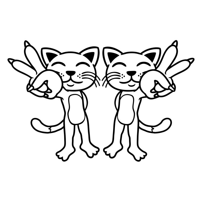 Team Katzen Peace Zeichen