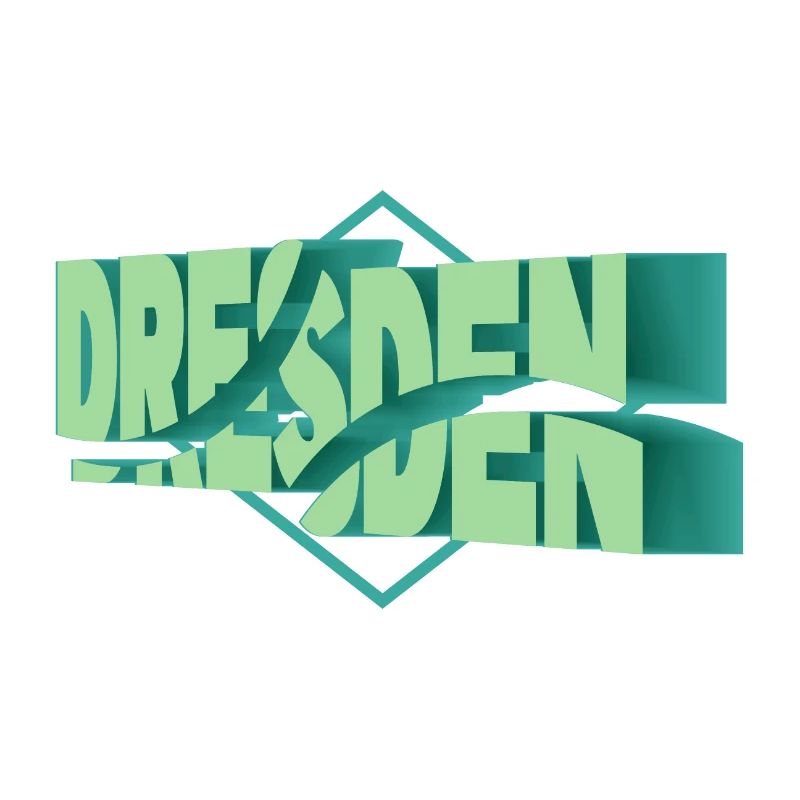 Dresden Germany City 3D Font Skyline