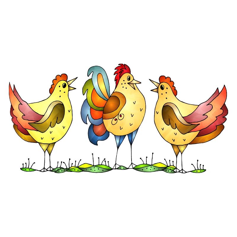 Coq et poule