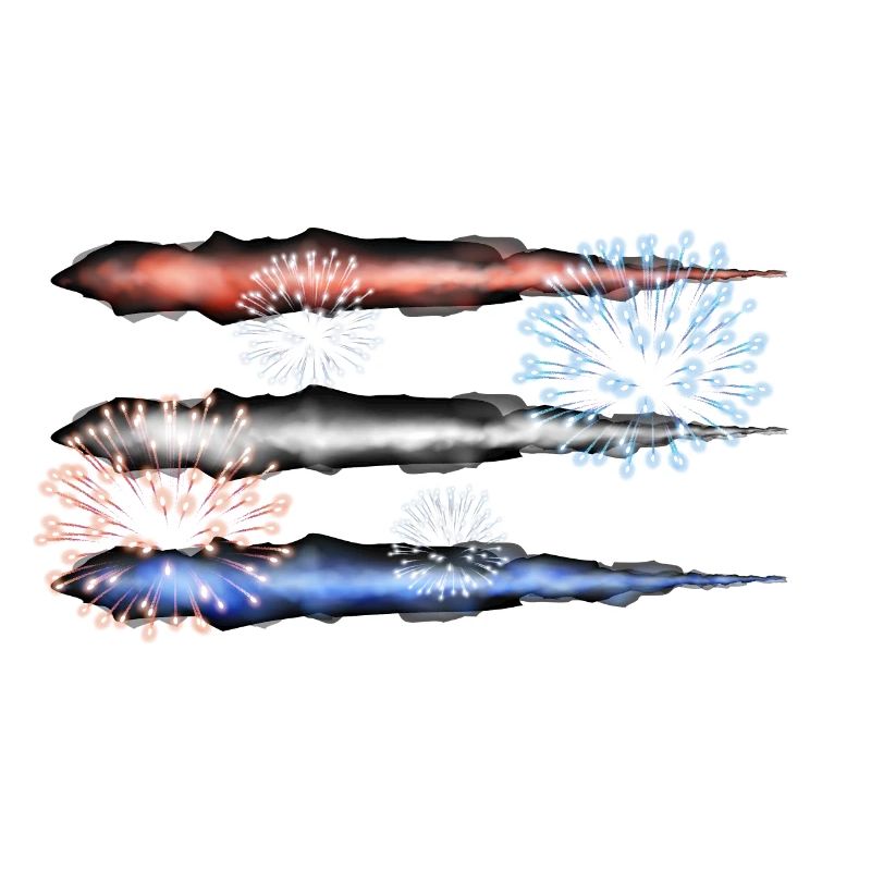 Red White and Blue Fighter Jets with Contrail and