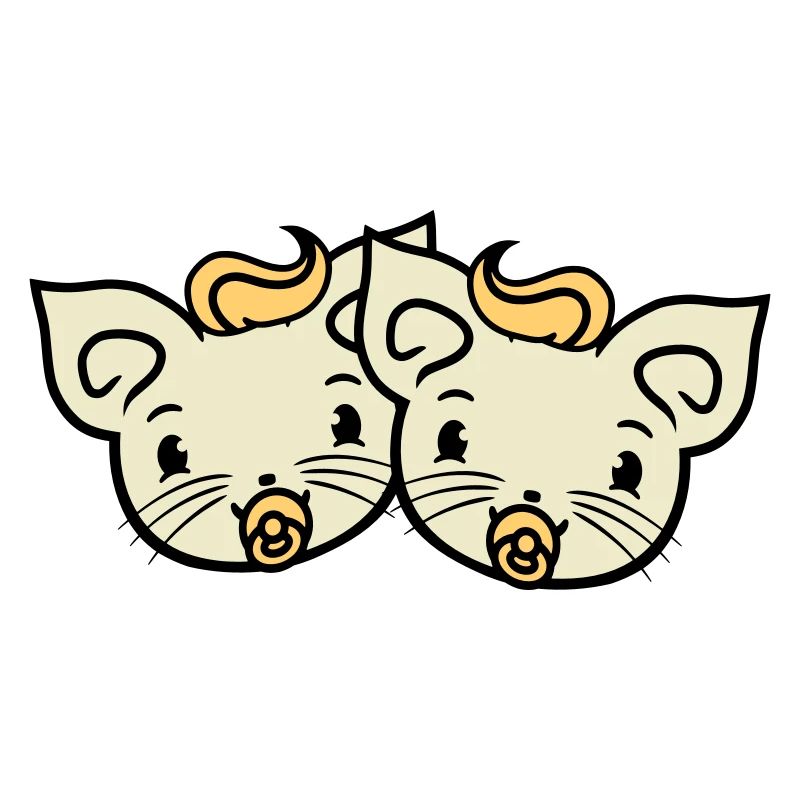 2 sucettes chats Deux petits frères et sœurs jumeaux