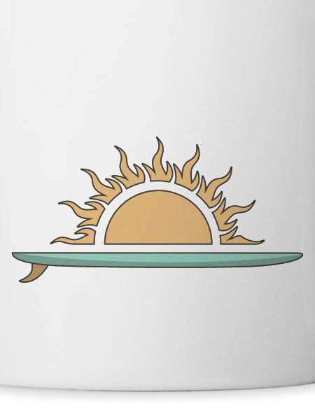 Surfboard mit Sonnenuntergang
