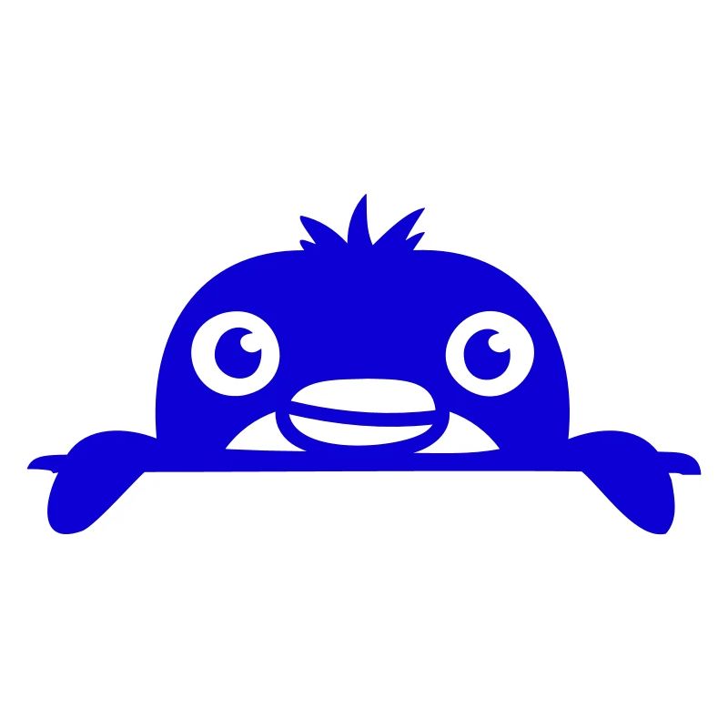 Petit pingouin jetant un coup d’œil doux de derrière le mur enfant