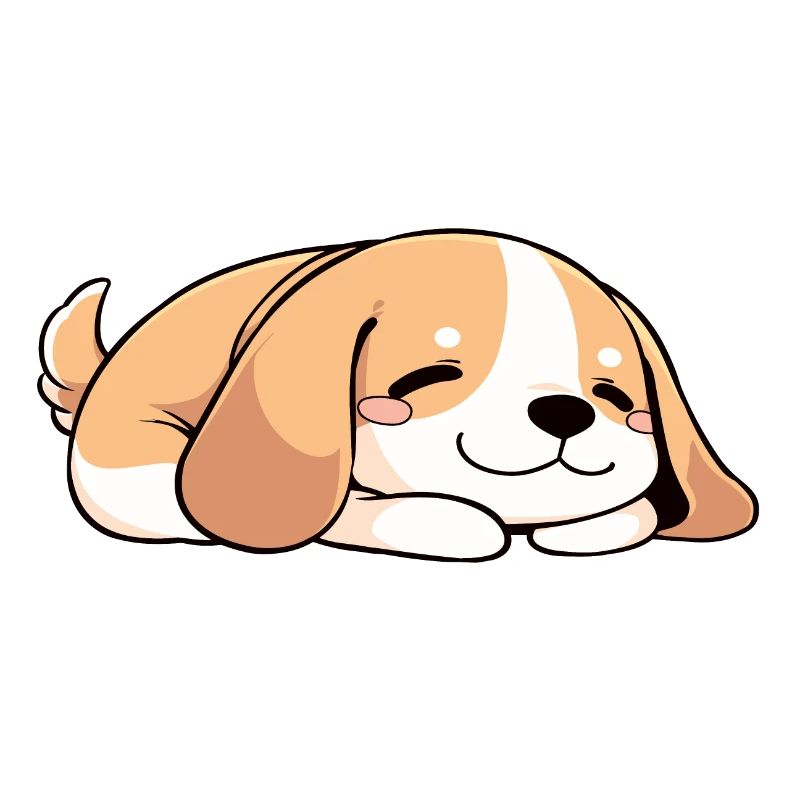 Chien chiot dormant