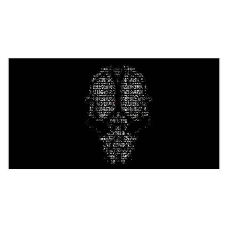 Noir et blanc et un peu de couleur ascii