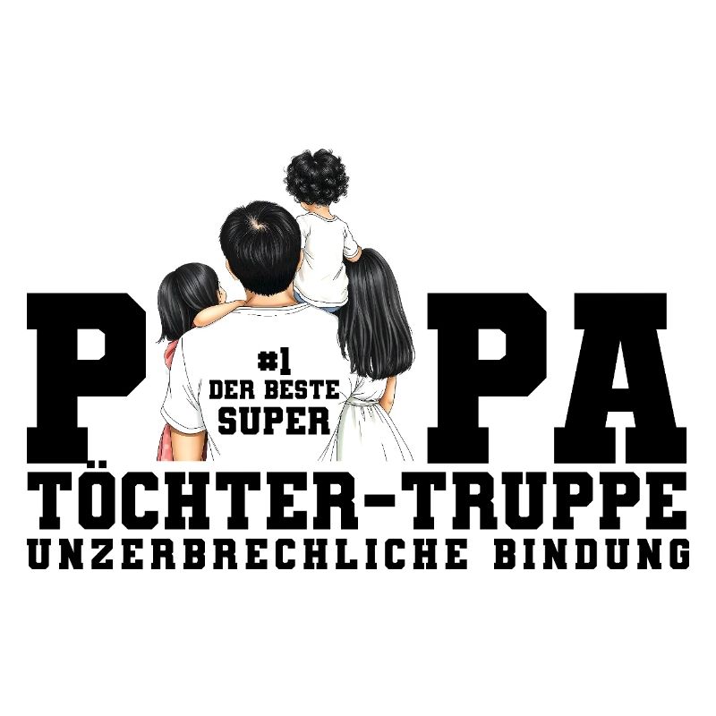 Papa Töchter-Truppe Illustration