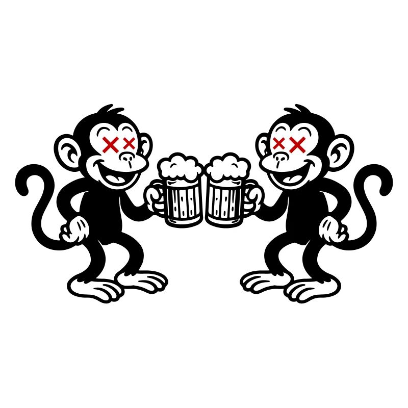 Beer Monkey Drinking