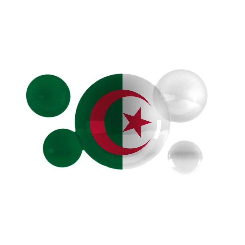 Algeria flag on bubbles