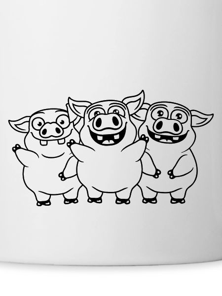 Friendly funny pigs team