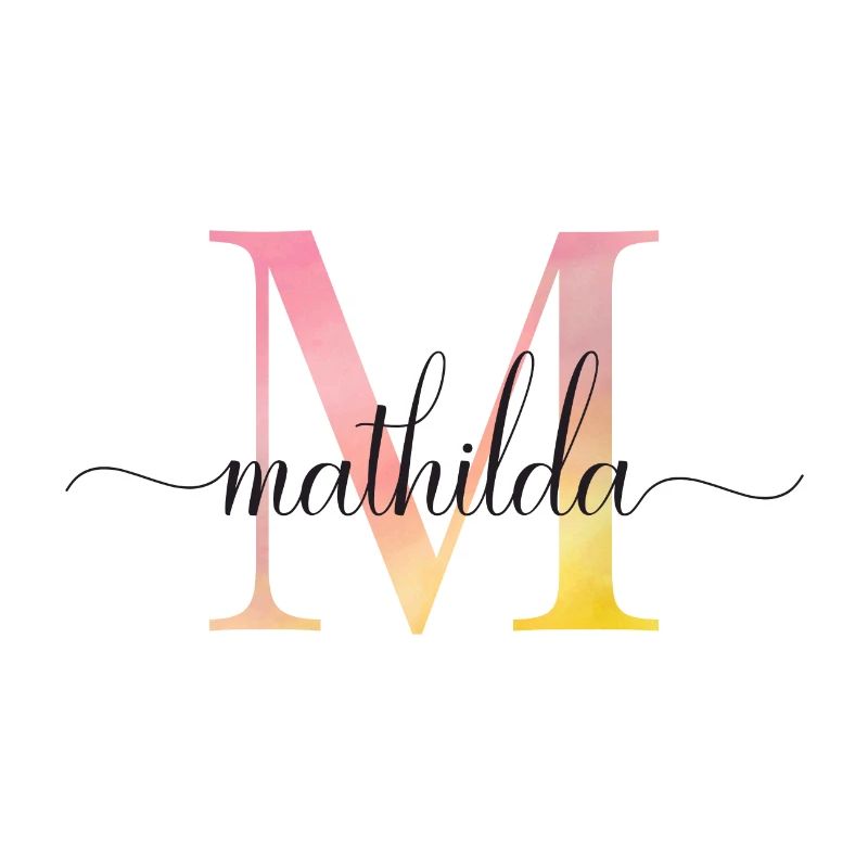 M | Monogramm | Name |Mathilda |Watercolor