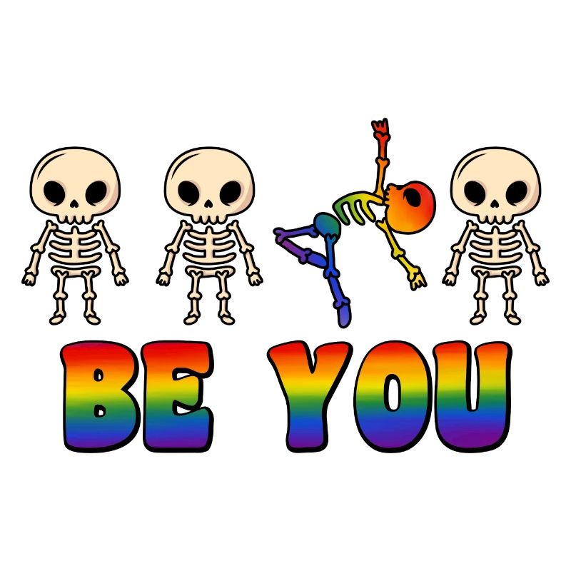 Dancer Skeleton Rainbow LGBT