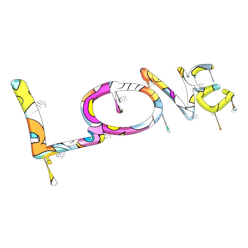 Graffiti-Stil Splash Hip-Hop-Farben Maler Liebe
