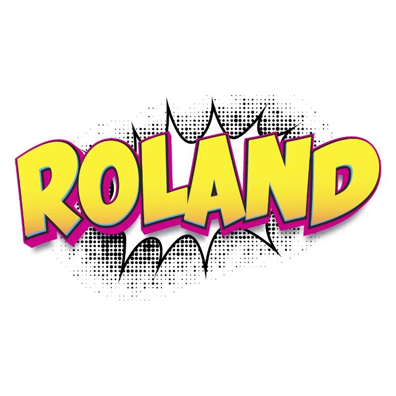 Roland Benutzerdefinierter Name Comic-Buch-Stil Pop-Art,