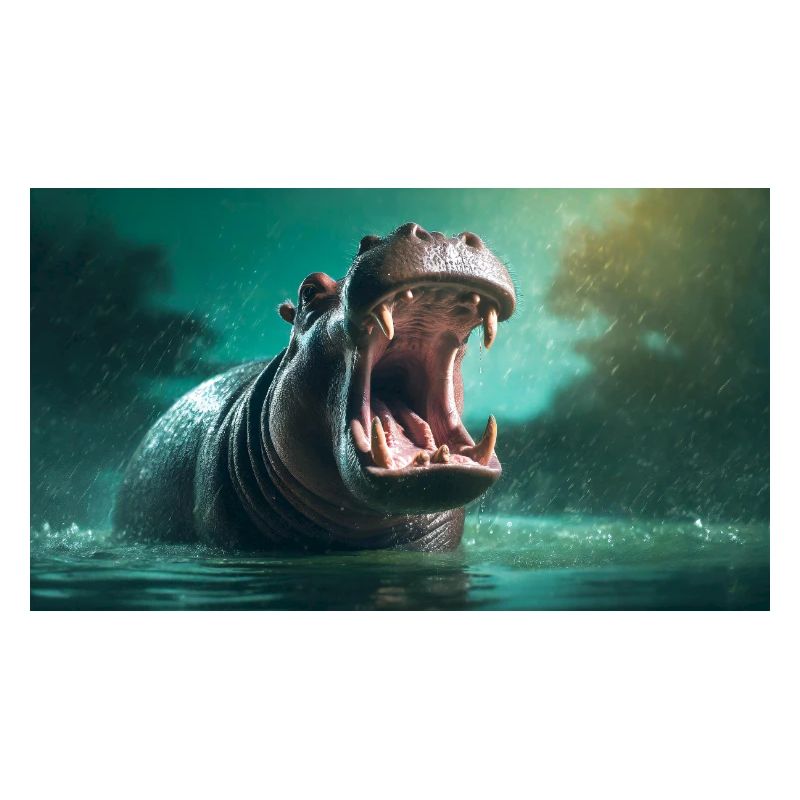 Cute animals chilling – hippopotamus also hippo