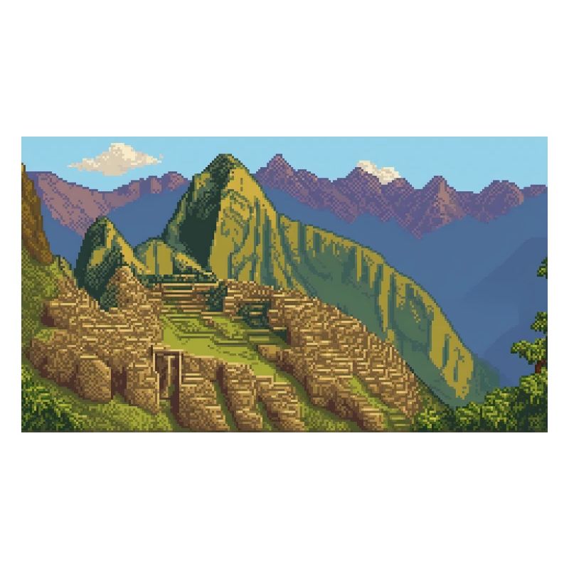 Machu Picchu, Peru - Pixel Art