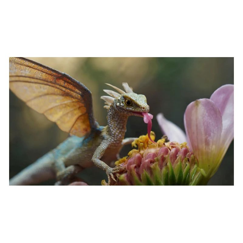 A realistic majestical little cute dragon