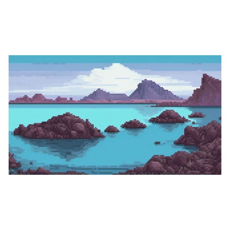 Blue Lagoon, Iceland - Pixel Art