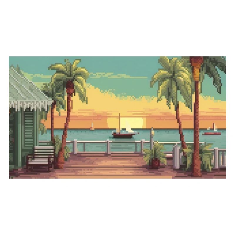 Key West, Floride - Pixel Art
