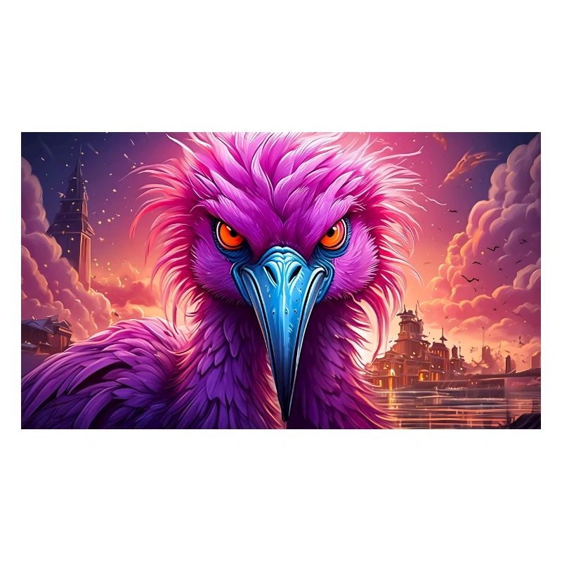 Cute grumpy grouchy animals - flamingo