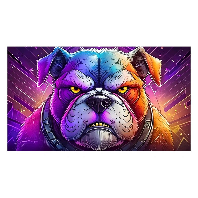 Cute grumpy grouchy animals - bulldog