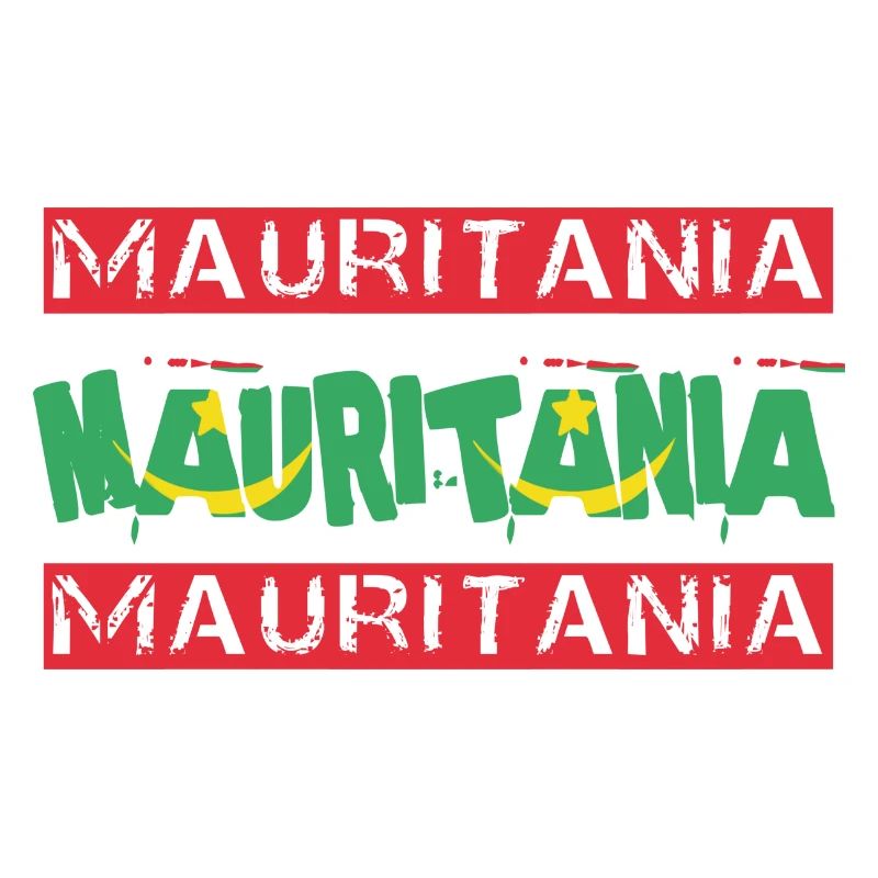 Mauritania Text Flag