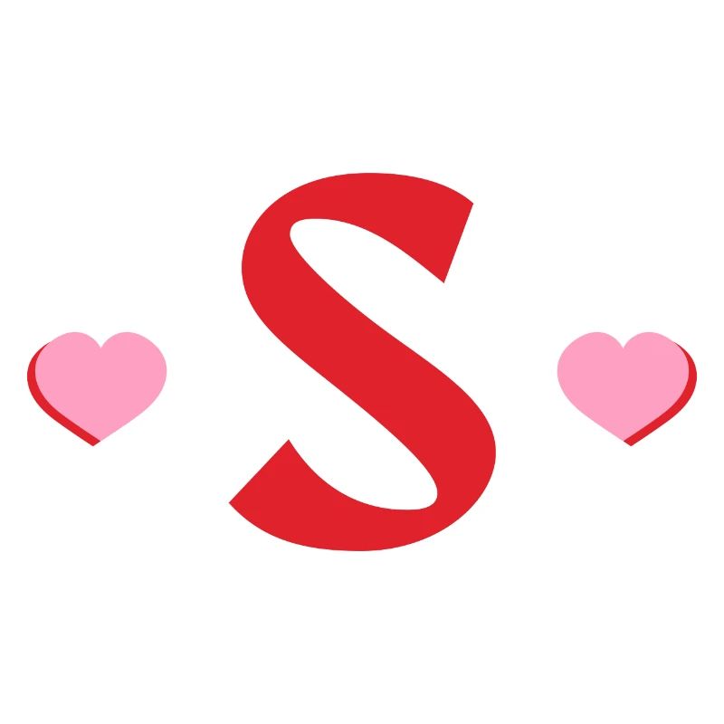 Letters s red hearts