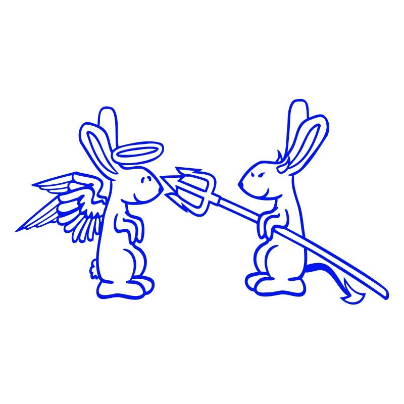 Lapin Ange Conscience Diable Démon Mal Satan Enfer