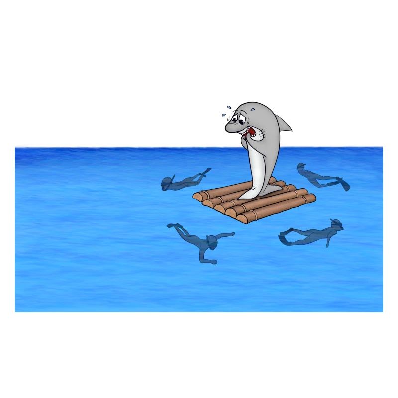 Shark on raft