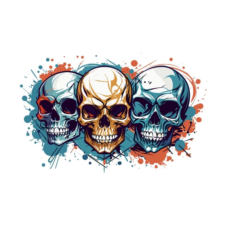 Cool Colourful Vector Skulls