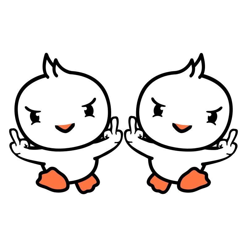 2 oiseaux Evil Middle Finger Show Bad Boys Running