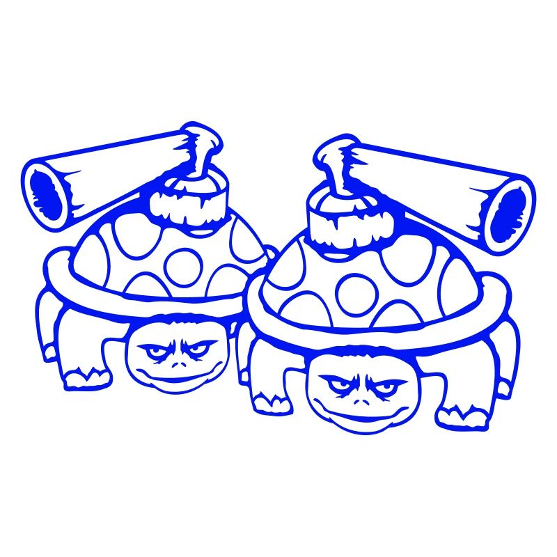 2 Schildkröten Panzer Waffe schießen Krieg Angriff