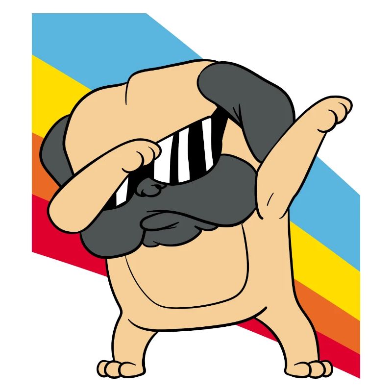 Retro Vintage Style Pop Art Dabbing Dab Mops Hund