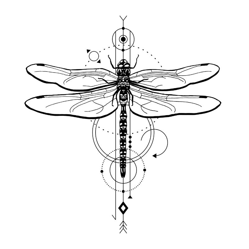 Conception graphique Dragonfly - motif noir et blanc