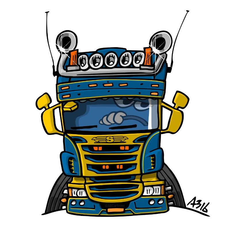 0323 S camion bas bleu jaune