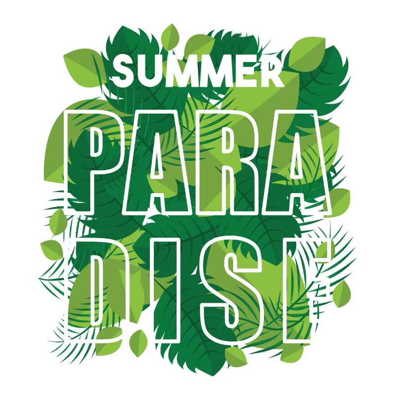 Paradis d'été avec des feuilles tropicales