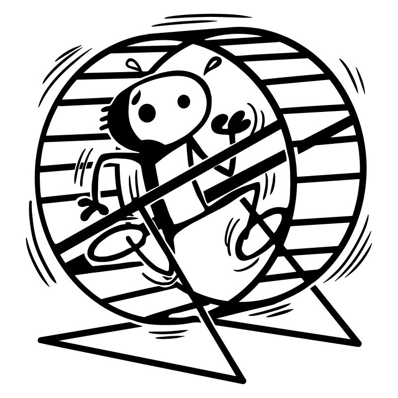 Willy dans la roue de hamster
